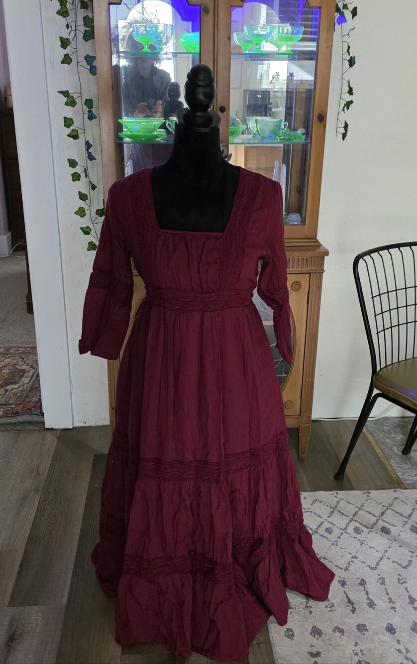 April Cornell Vintage, Fully Lined Prairie Dress, Cottage Core